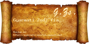 Gyarmati Zsófia névjegykártya